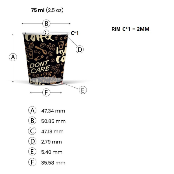 Disposable Biodegradable Paper Cups 50pcs Bag for Ho.Re.Ca. 100% Ecofriendly