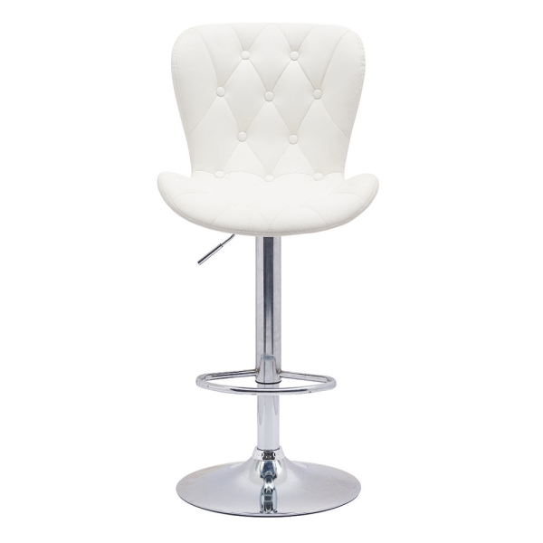 Hot Sale Counter Height Swivel Lift Adjustable White Leather High Bar Chairs