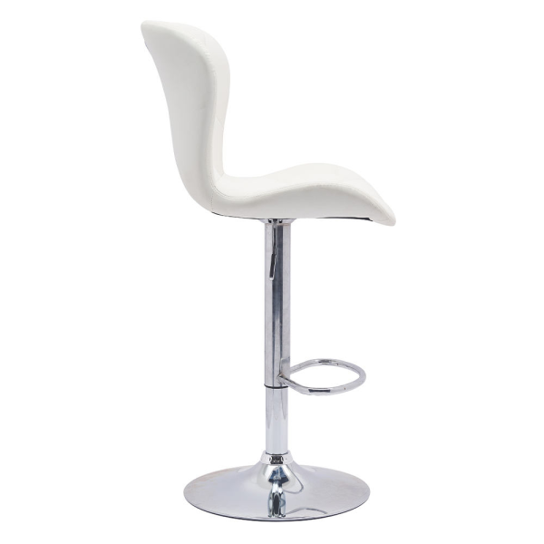 Hot Sale Counter Height Swivel Lift Adjustable White Leather High Bar Chairs