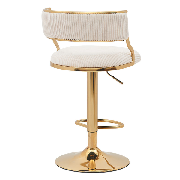 Nordic Bar Counter Furniture Luxury Golden Metal Round Base Rotating Velvet Bar Chair