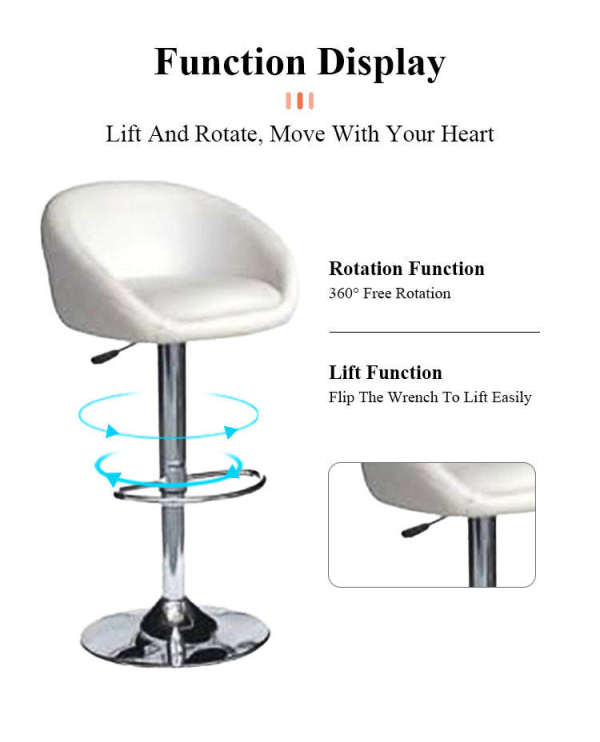 Bar Stool Modern Style Bar Chair Counter Height Leather Swivel White Bar Stool
