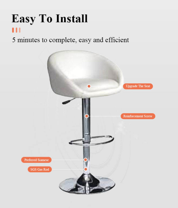Bar Stool Modern Style Bar Chair Counter Height Leather Swivel White Bar Stool