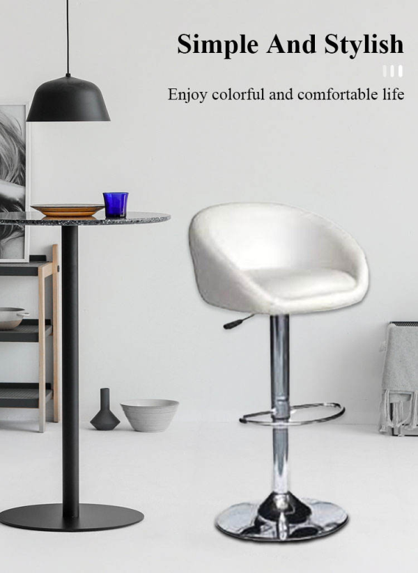 Bar Stool Modern Style Bar Chair Counter Height Leather Swivel White Bar Stool