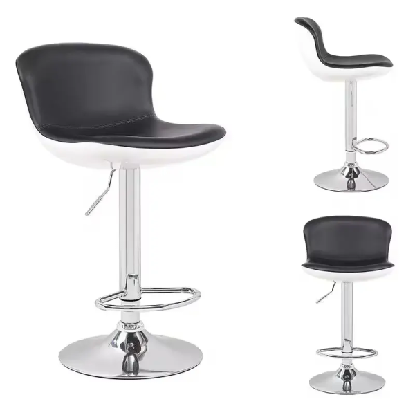 Hot-Sale Black Pu Leather Swivel Bar High Chair Adjustable Lifting Leather Bar Chair for Bar Counter
