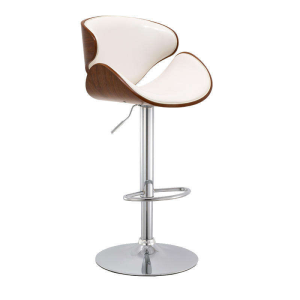 Contemporary Luxury Leather Counter Height Swivel High Bar Stool Chair