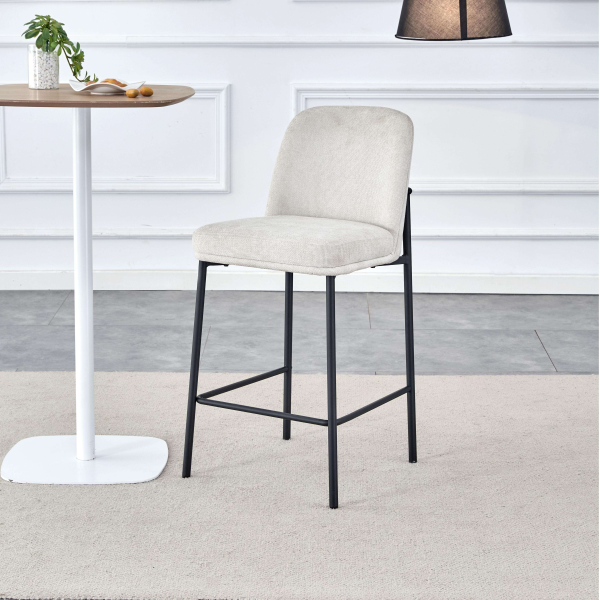Wholesale Modern Metal Leg Fabric Bar Stool High Chair Dining bar Chair for Sale