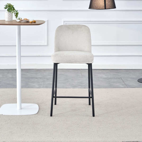Wholesale Modern Metal Leg Fabric Bar Stool High Chair Dining bar Chair for Sale