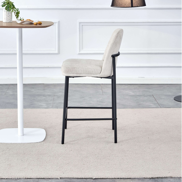 Wholesale Modern Metal Leg Fabric Bar Stool High Chair Dining bar Chair for Sale