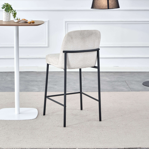 Wholesale Modern Metal Leg Fabric Bar Stool High Chair Dining bar Chair for Sale