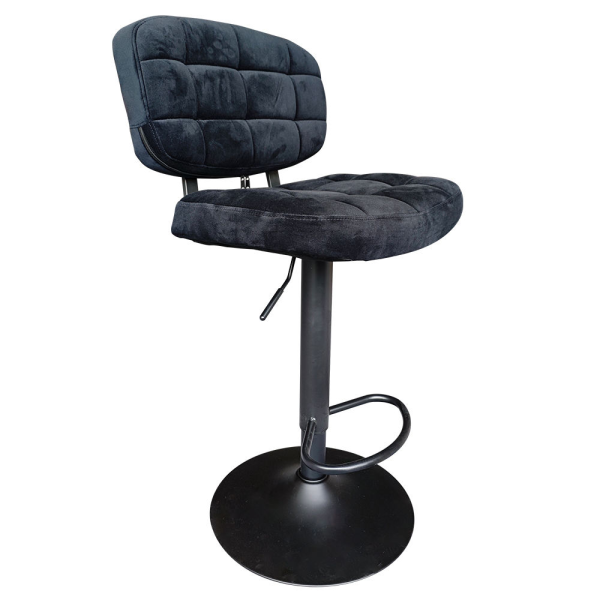 Bar Bistro Cafe Home Counter Height Adjustable Swivel Black Velvet Bar Stool