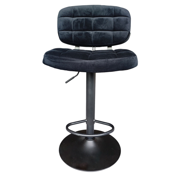 Bar Bistro Cafe Home Counter Height Adjustable Swivel Black Velvet Bar Stool