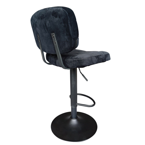 Bar Bistro Cafe Home Counter Height Adjustable Swivel Black Velvet Bar Stool