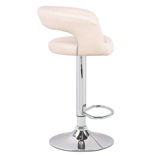 Custom Luxury Leather White Bar Stool Rotating Adjustable Counter Height Bar Stools