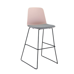 Home Bar Chair Plastic Shell Armless Metal Frame Bar Stools