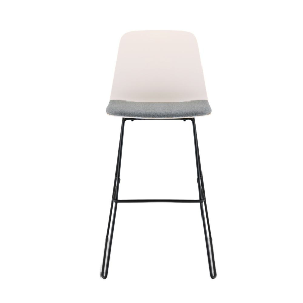 Home Bar Chair Plastic Shell Armless Metal Frame Bar Stools