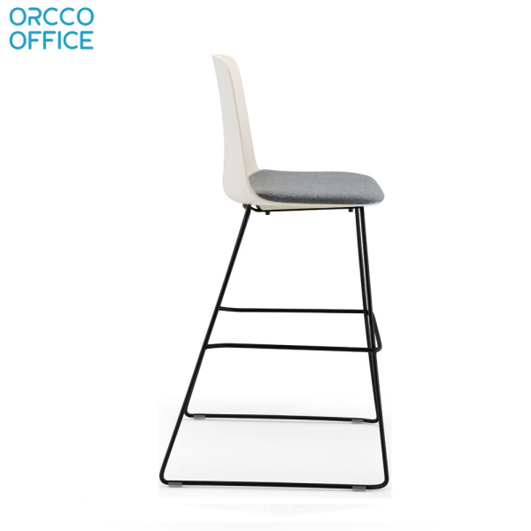 Home Bar Chair Plastic Shell Armless Metal Frame Bar Stools