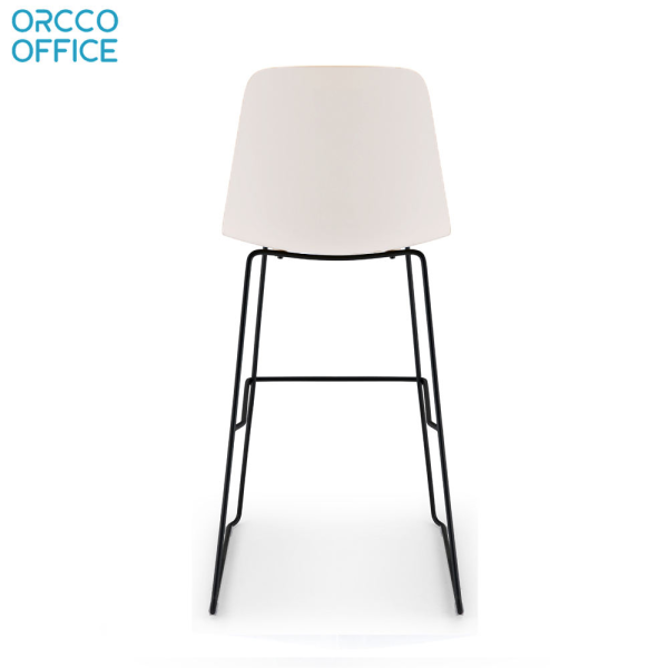 Home Bar Chair Plastic Shell Armless Metal Frame Bar Stools