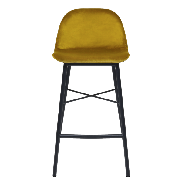 Modern Luxury Metal Bar Stool High Seat Upholstered Saddle Chair for Dining or Hotel