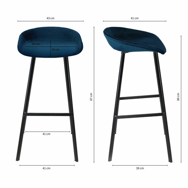 Modern Metal Fabric Bar Stools for Home Office Hotel Kitchen