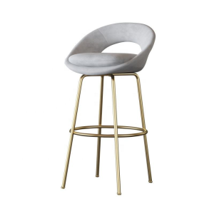 Fabric Upholstered Bar Stool With Stainless Steel Customized Modern Bar Chair