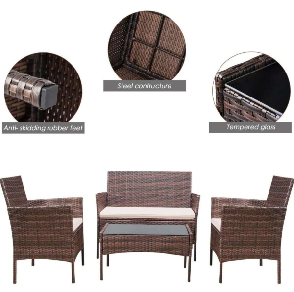 4-piece outdoor and indoor furniture set