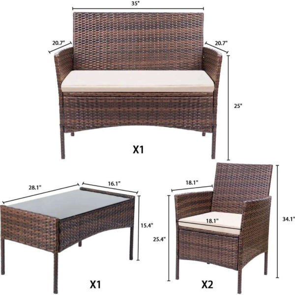 4-piece outdoor and indoor furniture set