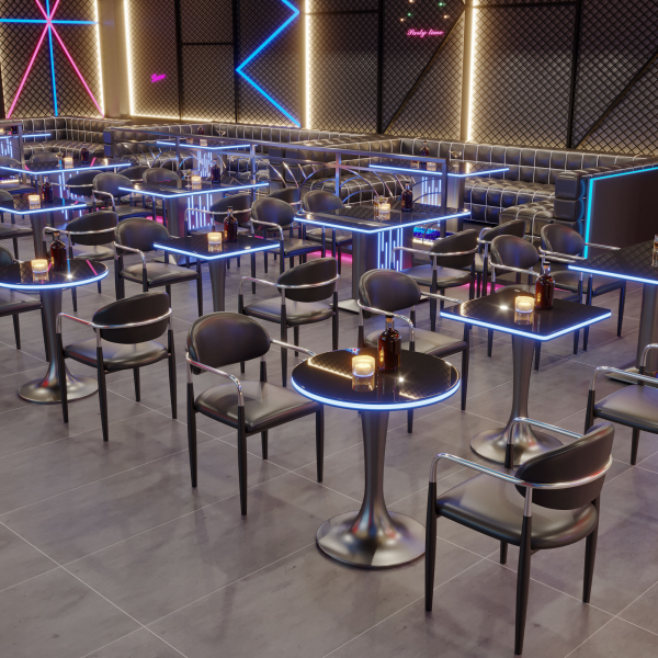 New design luminous bar furniture set custom leather sofa booths