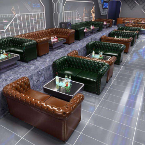 Commercial bar furniture set custom leather antique sofa seats