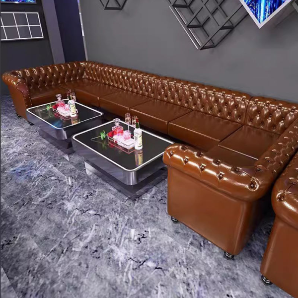 Commercial bar furniture set custom leather antique sofa seats