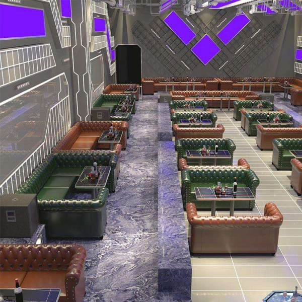 Commercial bar furniture set custom leather antique sofa seats