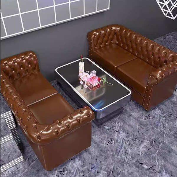 Commercial bar furniture set custom leather antique sofa seats