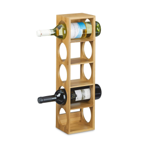 Durable Bamboo Stackable 5-Tier Bottle Storage Container Wine Rack