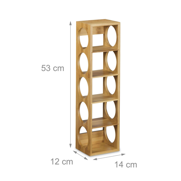 Durable Bamboo Stackable 5-Tier Bottle Storage Container Wine Rack