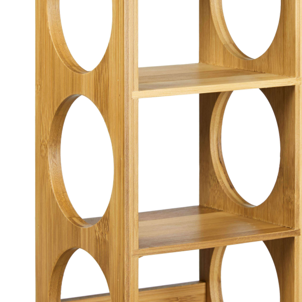 Durable Bamboo Stackable 5-Tier Bottle Storage Container Wine Rack
