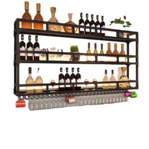Modern simple lighting wall mounted wine cabinet bar wine rack
