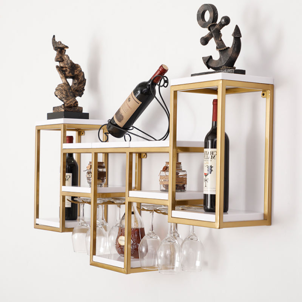 Metal wine rack light luxury iron wine rack wall mounted wine rack