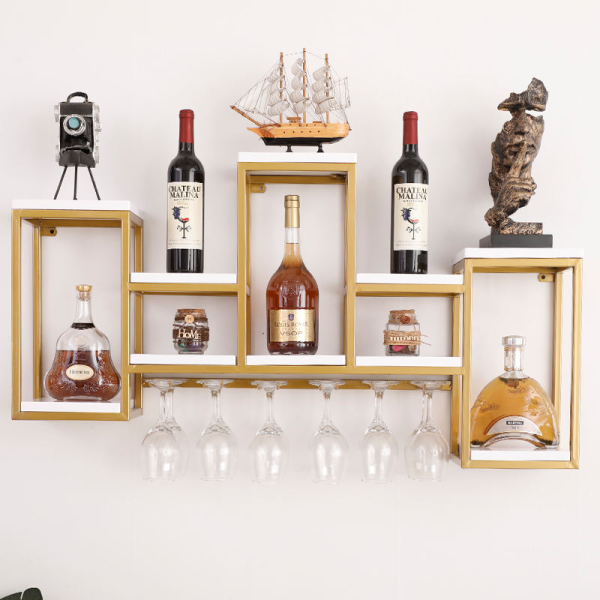 Metal wine rack light luxury iron wine rack wall mounted wine rack