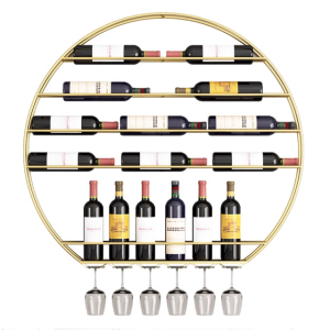 European style iron wall mounted creative wine rack hanging display rack