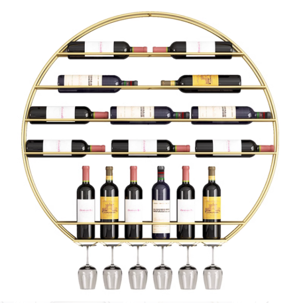 European style iron wall mounted creative wine rack hanging display rack