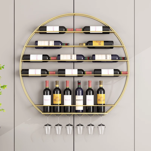 European style iron wall mounted creative wine rack hanging display rack