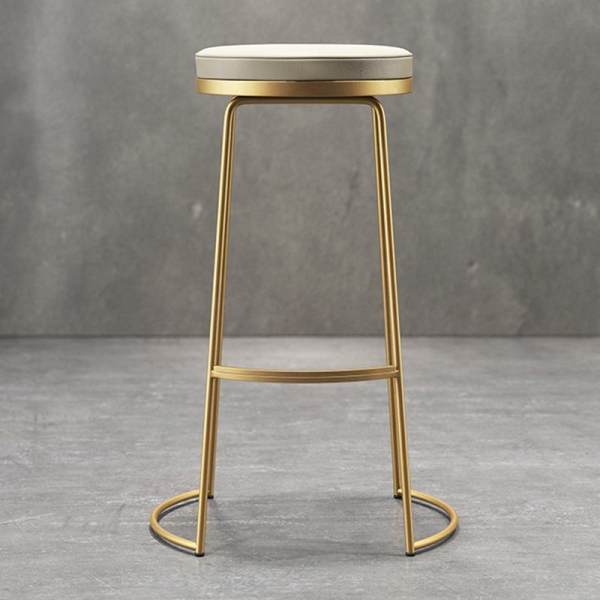 Modern Nordic commercial metal upholstered bar stool suitable for kitchens and restaurants