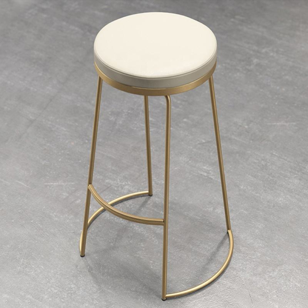 Modern Nordic commercial metal upholstered bar stool suitable for kitchens and restaurants