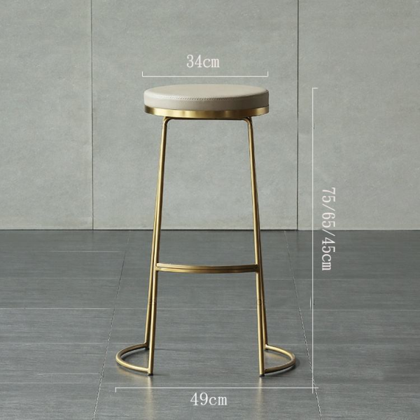 Modern Nordic commercial metal upholstered bar stool suitable for kitchens and restaurants