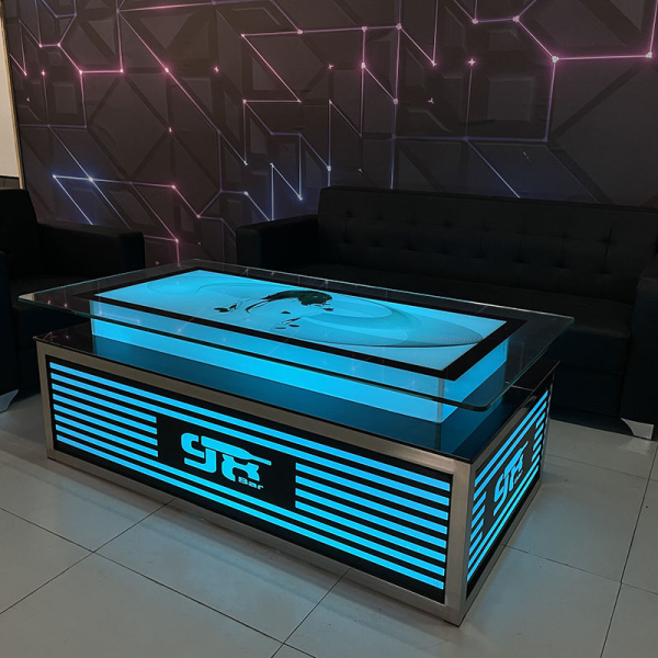 KTV coffee table with LED lighting tempered glass bar table
