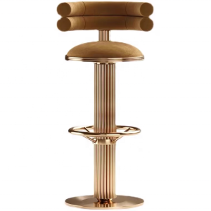 Nordic luxury bar furniture modern gold base swivel lift high bar stool