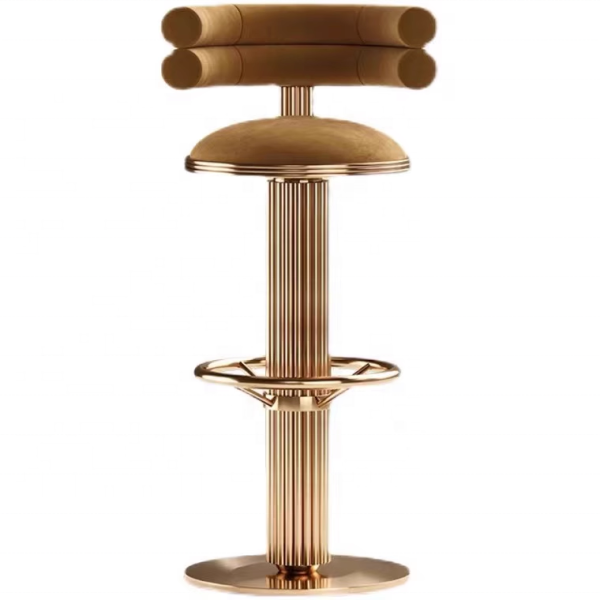Nordic luxury bar furniture modern gold base swivel lift high bar stool