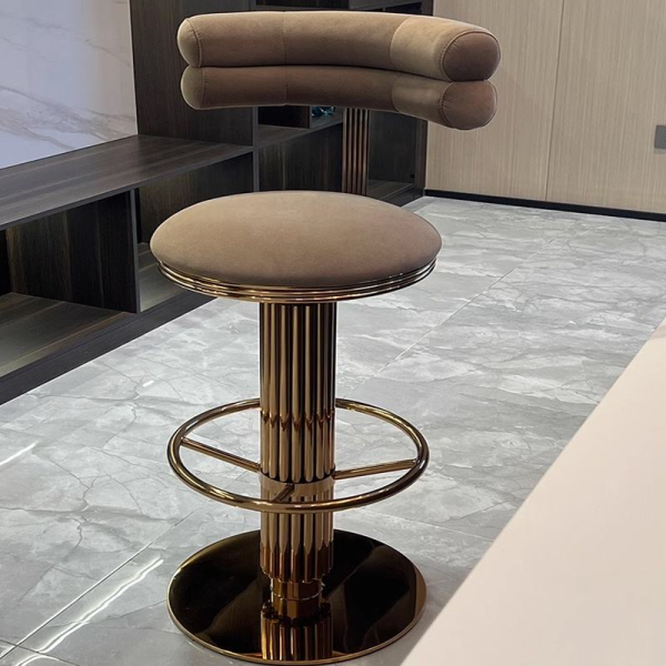 Nordic luxury bar furniture modern gold base swivel lift high bar stool