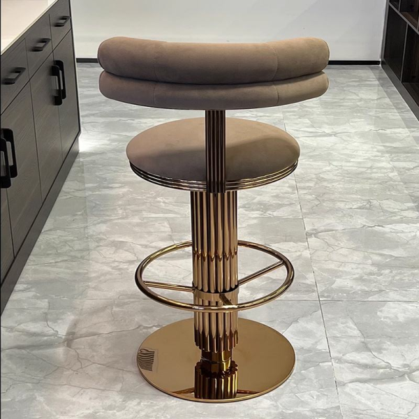 Nordic luxury bar furniture modern gold base swivel lift high bar stool