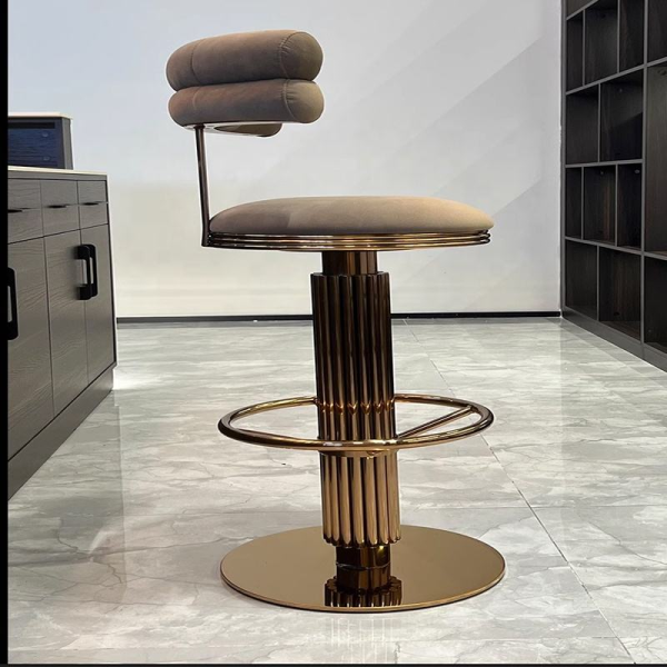 Nordic luxury bar furniture modern gold base swivel lift high bar stool