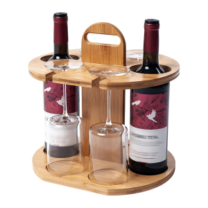 High Quality Countertop Display Bamboo Storage Rack Wine Bottle Holder
